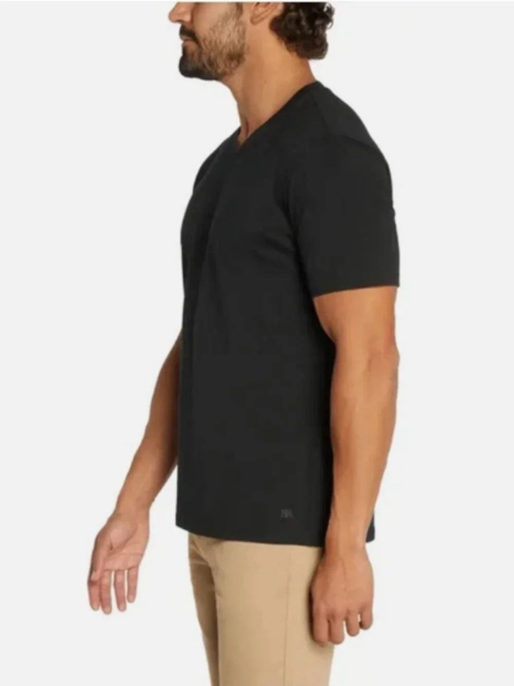 Banana Republic Men's V-Neck Tee, 3-pack, Cotton, Black, Size M